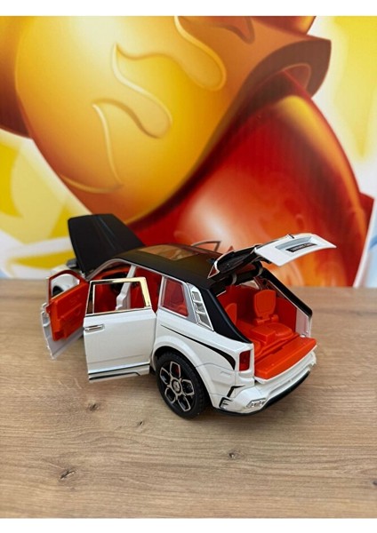 Die Cast Rolls Royce Suv Model Metal Rolls Royce Açılabilir Kapılar Sesli Işıklı Model Araba 22CM fırsatları