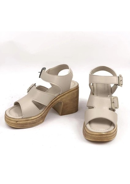 Kadın Ibiza Krem Ortopedik Iç Taban Platform Topuk Sandalet fiyatları