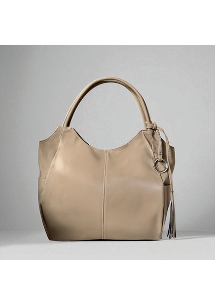 Paraşüt Kumaş Kadın Omuz Çantası – Frezya Model – Astarlı – Fermuarlı – 43X36X8 cm – Latte / Açık Krem / Siyah indirimleri