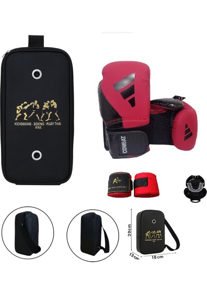 Combat 50 ADIC50TG Boks Eldiveni Kick Boks Muay Thai Eldiveni 3'lü Set ve Eldiven Taşıma Çantalı