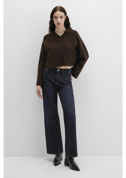 Malibu Pamuklu Wide Leg Fit Yüksek Bel Bol Paça Jeans Bayan Kot Pantolon 1010152 fiyatları