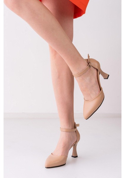 Kadın Peri Nud Cilt Kadeh Topuklu Ayakkabı