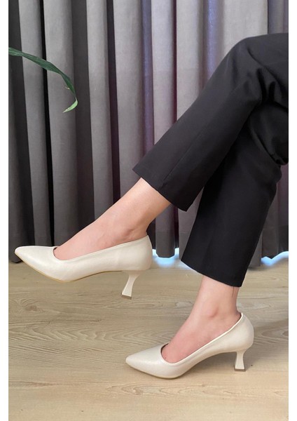 Kadın Sity Krem Cilt 6 cm Ince Topuklu Stiletto fiyatları