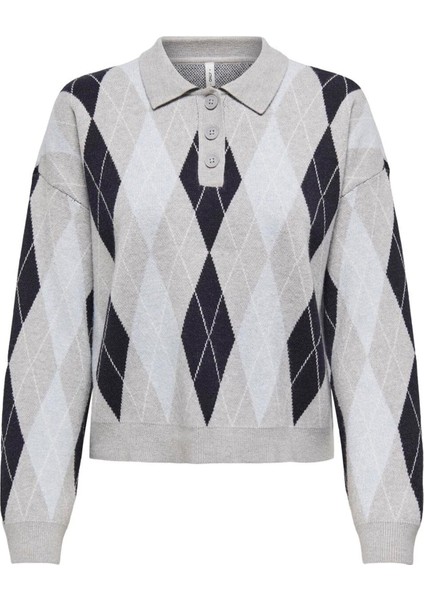 Onlibi Regular Fit Düğmeli Polo Yaka Kazak Bayan Kazak 15360541