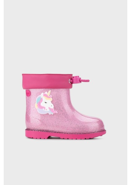 Bimbi Unicornio Bağcık Detaylı Simli Yağmur Çizmesi Kız Çocuk Yağmur Çizmesi W10339