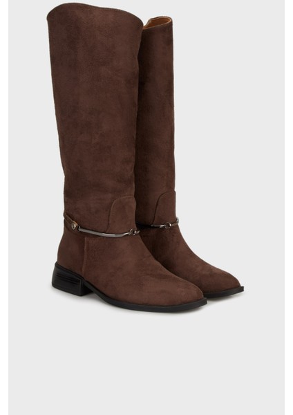 Süet Deri Tokalı Çizme Bayan Çizme PC55048 modelleri