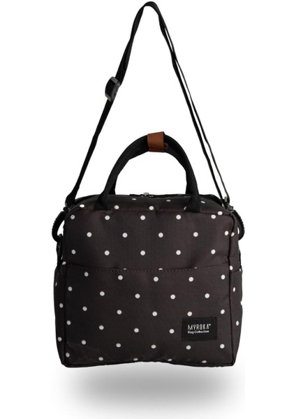 Termal Ek Gıda Çantası Siyah Puantiye