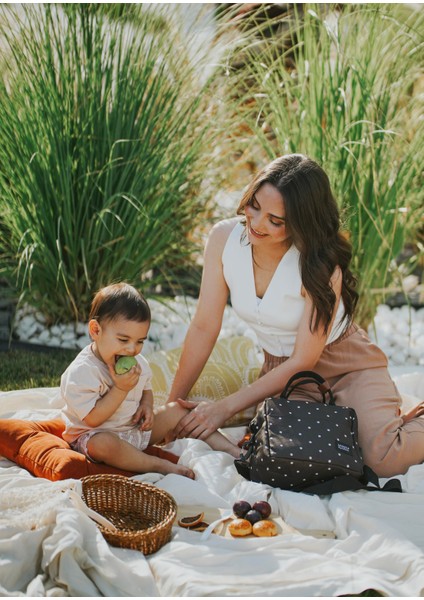 Termal Ek Gıda Çantası Siyah Puantiye