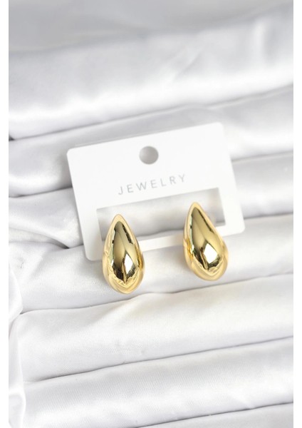 Gold Renk Damla Küpe 24 mm