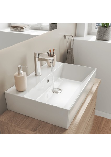 Sistema Z Tezgah Üstü Kare Lavabo 60 x 42 cm Beyaz Seramik modelleri