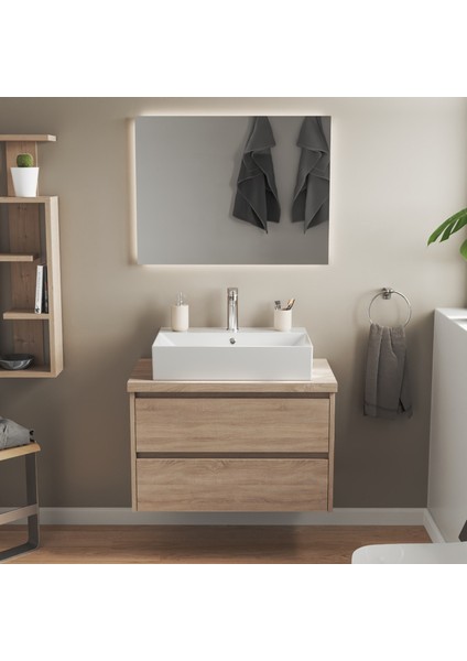 Sistema Z Tezgah Üstü Kare Lavabo 60 x 42 cm Beyaz Seramik fırsatları