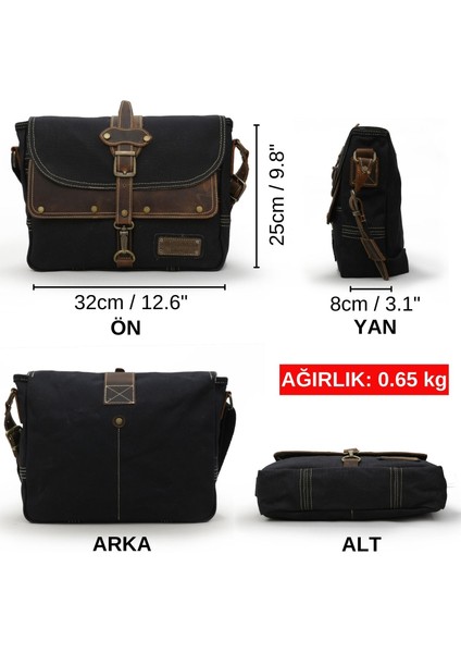 4047 Antiochia Hakiki Deri Siyah Kahve Omuz Postacı Okul Suya Dayanıklı Mumlu Kanvas Laptop Çantası fiyatları