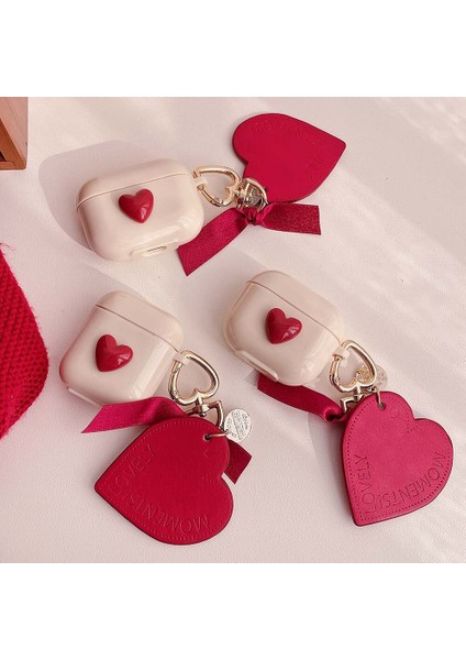 Airpods Pro 3. Nesil Uyumlu Kırmızı Kalp Desen Silikon Koruma Kılıf ( 2025 ) fırsatları