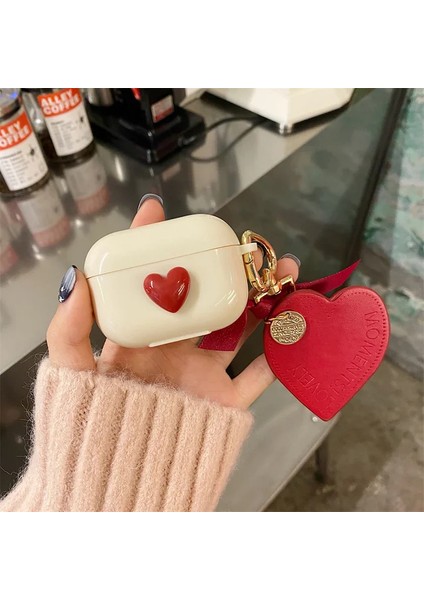 Airpods Pro 3. Nesil Uyumlu Kırmızı Kalp Desen Silikon Koruma Kılıf ( 2025 ) indirimleri