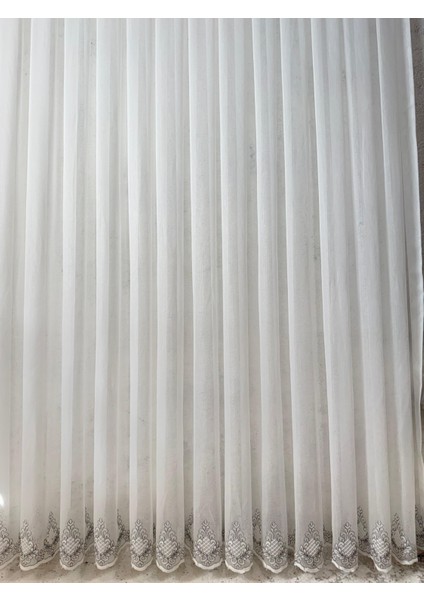 Parlak Damak Desen Tül Perde 1/3 S I K Pile fiyatları