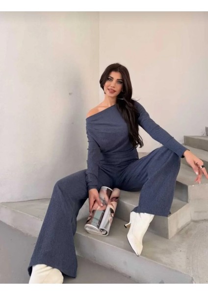 Kadın Alt-Üst Tek Omuzu Açık Modern Şık Pantolon-Bluz Takım fiyatları