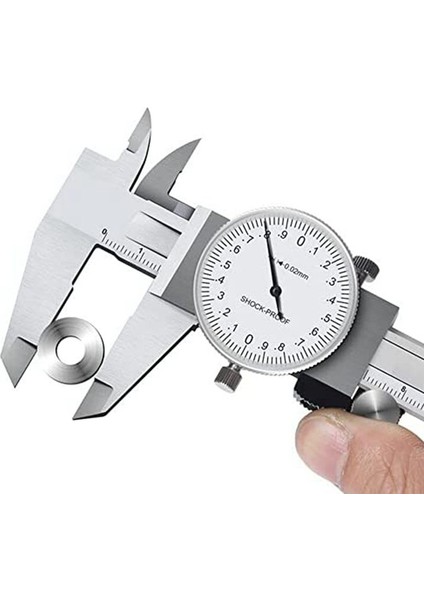 0-150MM Metrik Gösterge Ölçüm Aracı Kadran Veri Caliper Şok Geçirmez Vernier Kaliper 0 02MM (TGBK150-0-150MM) (Yurt Dışından)