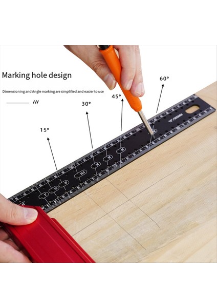 Yeni Hasta Alüminyum Alaşımlı Çok Fonksiyonlu 90 Derece Ahşap Işleme Kare Kombinasyonu Kare Delik Cetvel 40CM (Yurt Dışından) indirimleri