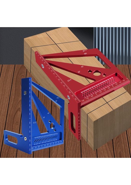 Ahşap Işleme Ölçüm Cetveli 22 5/30/45/60/67 5 Degree Square Cetvel Restantı Mühendis Carpenter Çizim-Kırmızı Inç Için (Yurt Dışından)