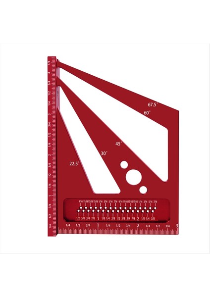 Ahşap Işleme Ölçüm Cetveli 22 5/30/45/60/67 5 Degree Square Cetvel Restantı Mühendis Carpenter Çizim-Kırmızı Inç Için (Yurt Dışından) modelleri