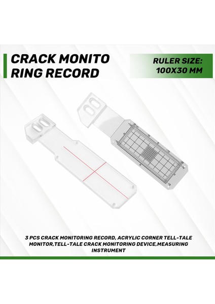 3 Adet Çatlak Izleme Kaydı Akrilik Köşe Anlatma Monitörü Anlatım-Masa Çatlak Izleme Cihazı Ölçüm Enstrümanı (Yurt Dışından) indirimleri