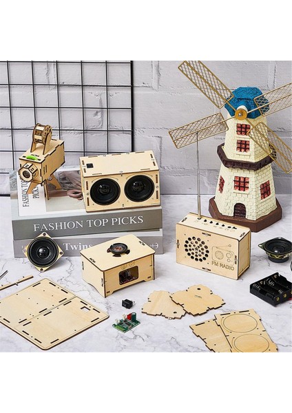 4 Set Ahşap Bulmaca Diy Zanaat Kiti Hoparlör Radyo Gramofon Projektör Lehimleme Uygulaması Diy Kitler (Yurt Dışından) fırsatları