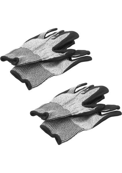 Seviye 5 Kesim Dayanıklı Eldivenler 3D Konfor Streç Uyum Dayanıklı Güç Kavrama Köpük Nitril Akıllı Touch Gri 2 Çift (L) (Yurt Dışından)