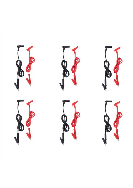 6 Çift Muz Fişine Timsah Klipsli Testi Kurşun Timsah Klipsli Lab (Yurt Dışından)