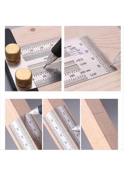 -Prespecision Right -Engry Cetvel T -Tipi Ahşap Çizgisi Etiketleme Hattı Ölçüm Aracı Konumlandırma Cetveli 400MM (Yurt Dışından) indirimleri