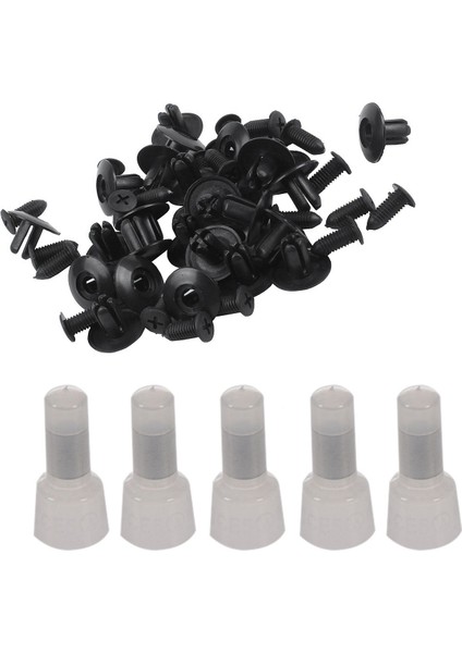 25 Adet Plastik Itme Tampon Çamurluk Kapı Perçinleri Klips 8mm Delik Siyah ve 100PCS Naylon Kapalı Uç Yalıtımlı Konektörler Tel Kıvrım Terminali 16-14 Awg (Yurt Dışından) fırsatları