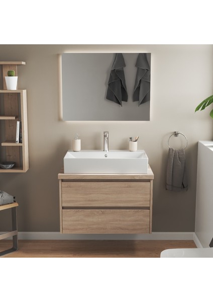 Sistema Z Tezgah Üstü Kare Lavabo 70 x 42 cm Beyaz Seramik fiyatları