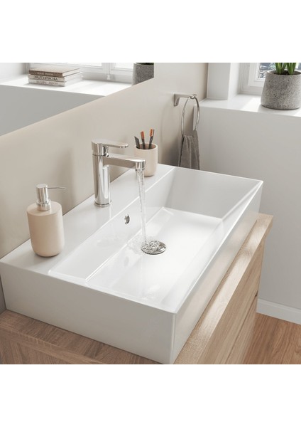 Sistema Z Tezgah Üstü Kare Lavabo 70 x 42 cm Beyaz Seramik modelleri