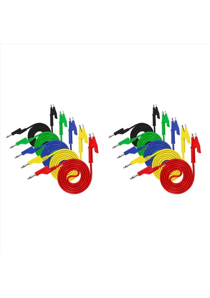 10 Adet 4mm Multimetre Muz Fişine Timsah Klipsleri ve Timsah Klipsli Kablo Için Test Kurşun (Yurt Dışından)