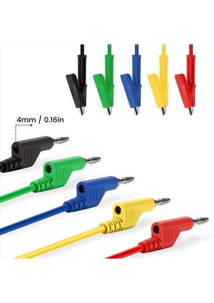 10 Adet 4mm Multimetre Muz Fişine Timsah Klipsleri ve Timsah Klipsli Kablo Için Test Kurşun (Yurt Dışından) fırsatları