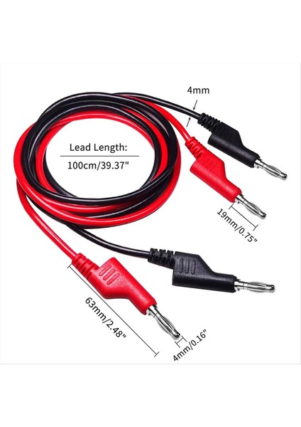 P1036 5pcs 4mm Bakır Muz Fişi Muz Fiş Multimetre Test Uçları Yumuşak Pvc Kablosu 1m Tel 1000V 15A (Yurt Dışından) indirimleri