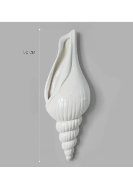 Extra Büyük Boy Deniz Kabuğu Polyester Duvar Saksısı Duvar Vazosu 50 cm fiyatları