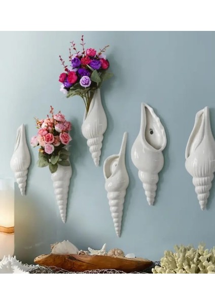 Extra Büyük Boy Deniz Kabuğu Polyester Duvar Saksısı Duvar Vazosu 50 cm indirimleri