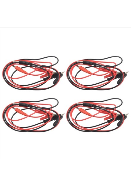 4 Adet 1m Uzunluğunda Timsah Klipsi Multimetre Için Muz Fiş Test Kablosu Çifti (Yurt Dışından)