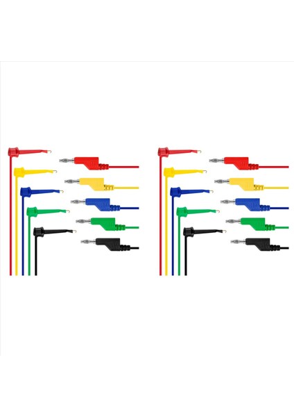 10PCS Test Kancası Tel Istiflenebilir Muz Fişine Mini Kapmak Multimetre Test Kurşun Seti Esnek Tel 600V/5V 39 Inç (Yurt Dışından)