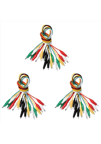 30PCS 5 Renkli Çift Uçlu Timsah Klipsleri Testi Kurşun Atlama Kablosu 50 cm (Yurt Dışından)