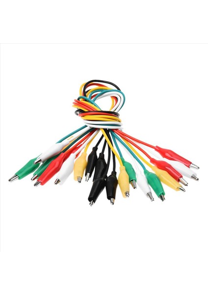 30PCS 5 Renkli Çift Uçlu Timsah Klipsleri Testi Kurşun Atlama Kablosu 50 cm (Yurt Dışından) fiyatları