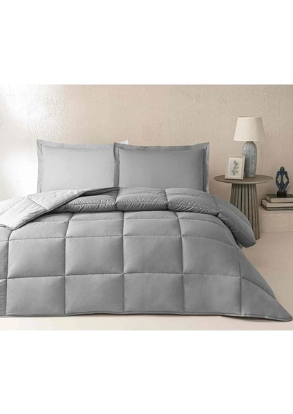 %100 Pamuk (Çarşafı Lastikli) Çift Kişilik Yatak Seti-Colourist Kül Gri Silver fiyatları