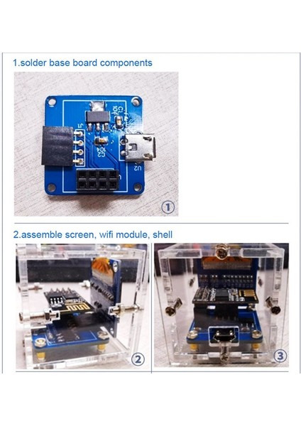 ESP8266 Dıy Kit Mini Saat OLED Ekran Kabuk Dıy Lehimle Bağlantı (Yurt Dışından) modelleri