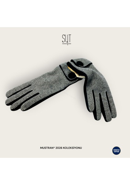 Syt Kadın Kışlık Dokunmatik Eldiven - Desenli Suni Deri/Kumaş Şık Tokalı & Düğmeli Modeller fiyatları