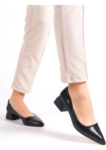 Kadın Timo Siyah Rugan 4 cm Topuklu Ayakkabı fiyatları