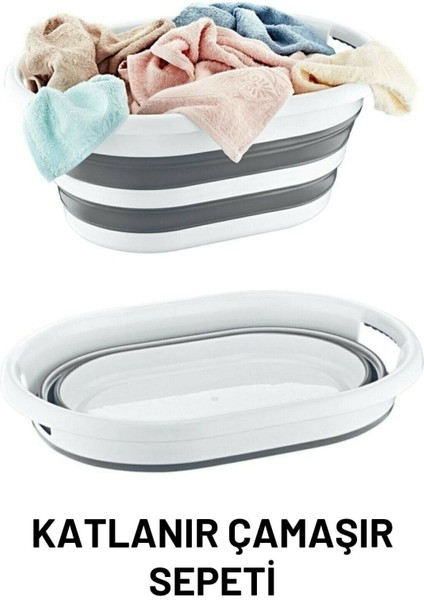 5'li Katlanır Banyo Mutfak Seti, Sepet, Kova, Maşrapa, Süzgeç, Badya (Leğen) modelleri