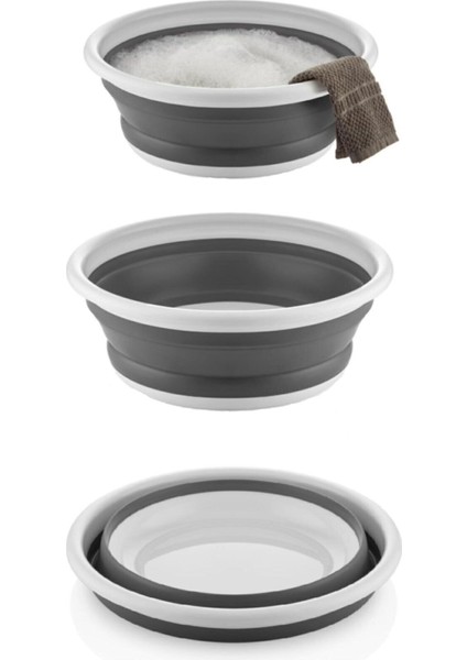 5'li Katlanır Banyo Mutfak Seti, Sepet, Kova, Maşrapa, Süzgeç, Badya (Leğen) fırsatları