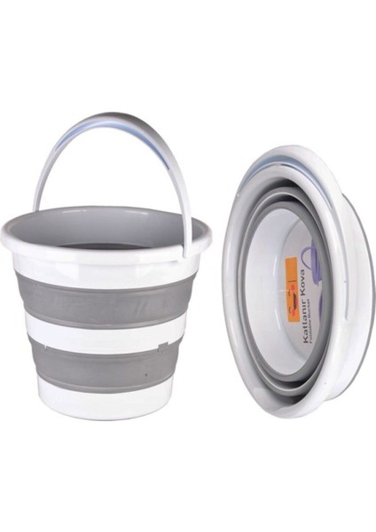 5'li Katlanır Banyo Mutfak Seti, Sepet, Kova, Maşrapa, Süzgeç, Badya (Leğen)