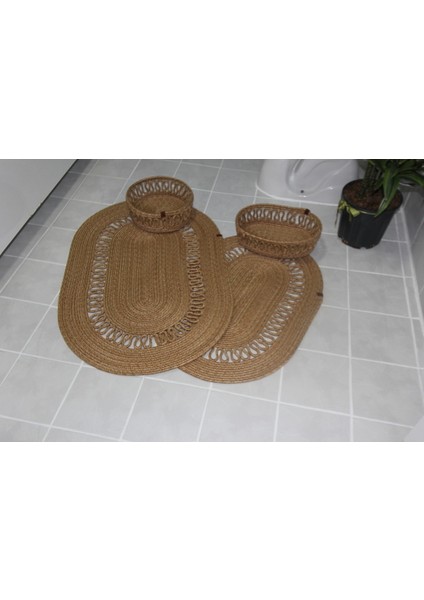 Şık ve Doğal Banyo Seti, Paspas ve Makyaj Sepetiyla Tamamlanan Rahatlık