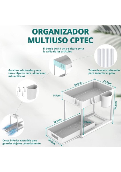 Beyaz Mutfak ve Banyo Dolap Düzenleyici Raf, Şık ve Fonksiyonel Depolama Çözümü fiyatları